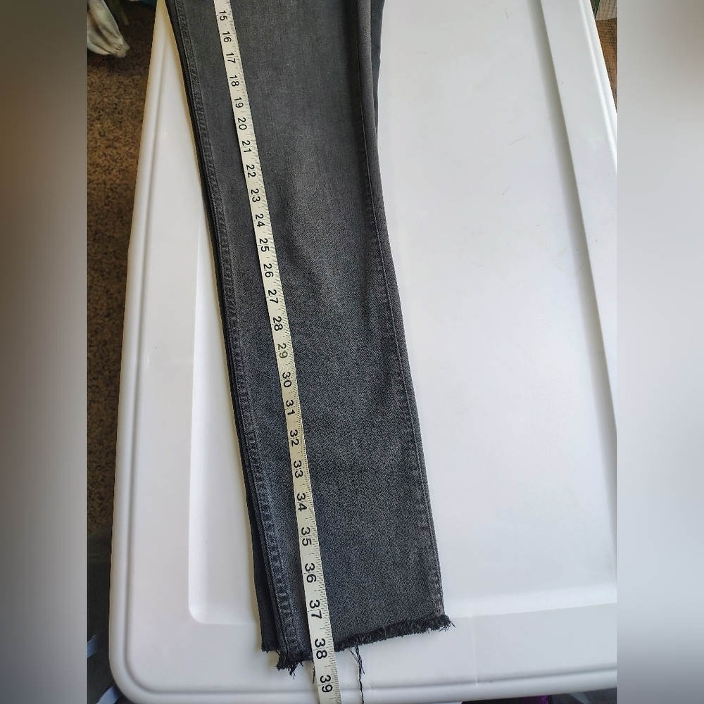 Madewell 10" high rise skinny jeans exposed button fly frayed Hem  grey sz 27. - Picture 8 of 17